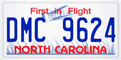 NC license plate DMC9624