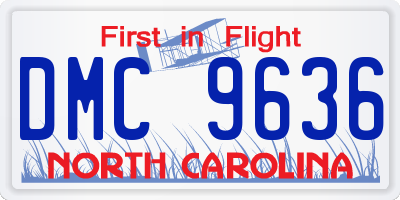 NC license plate DMC9636