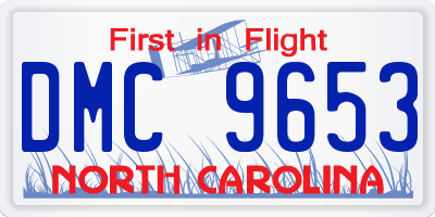 NC license plate DMC9653
