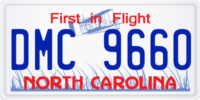 NC license plate DMC9660