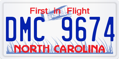 NC license plate DMC9674