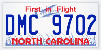 NC license plate DMC9702