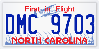 NC license plate DMC9703