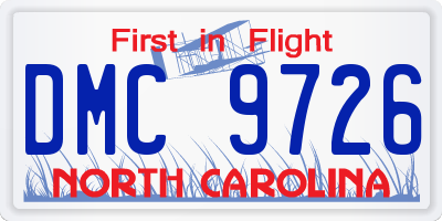 NC license plate DMC9726