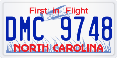NC license plate DMC9748