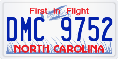 NC license plate DMC9752