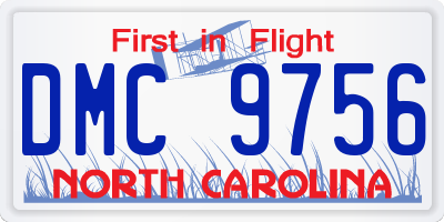 NC license plate DMC9756