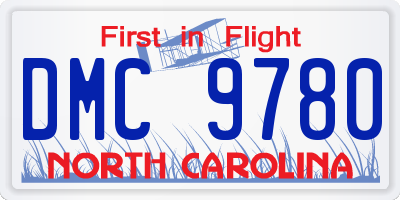 NC license plate DMC9780