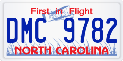 NC license plate DMC9782