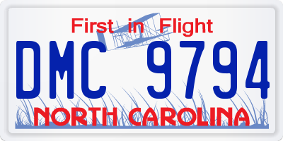 NC license plate DMC9794