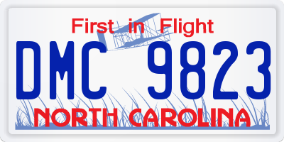 NC license plate DMC9823