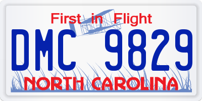 NC license plate DMC9829