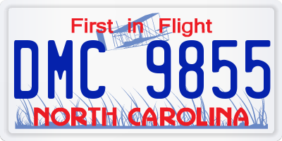 NC license plate DMC9855