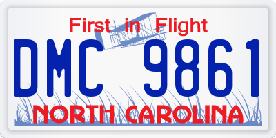 NC license plate DMC9861