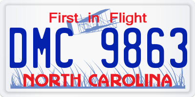 NC license plate DMC9863