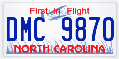 NC license plate DMC9870