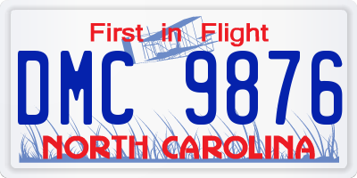 NC license plate DMC9876