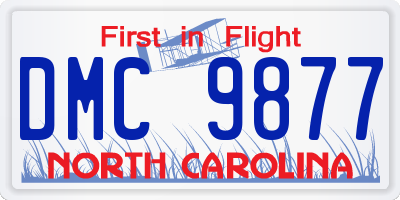 NC license plate DMC9877