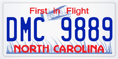 NC license plate DMC9889