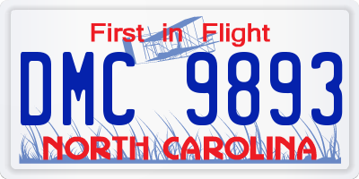 NC license plate DMC9893