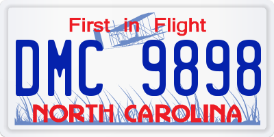 NC license plate DMC9898