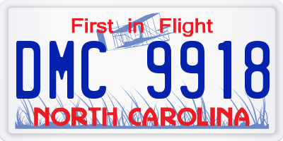 NC license plate DMC9918