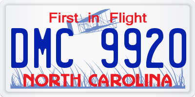 NC license plate DMC9920