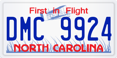 NC license plate DMC9924