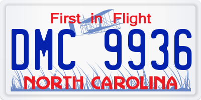 NC license plate DMC9936
