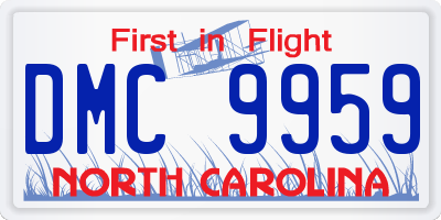 NC license plate DMC9959
