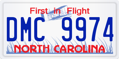 NC license plate DMC9974