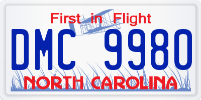 NC license plate DMC9980