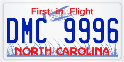 NC license plate DMC9996