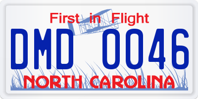 NC license plate DMD0046