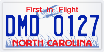 NC license plate DMD0127