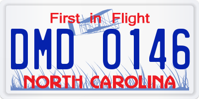 NC license plate DMD0146