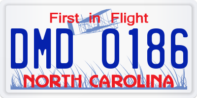 NC license plate DMD0186