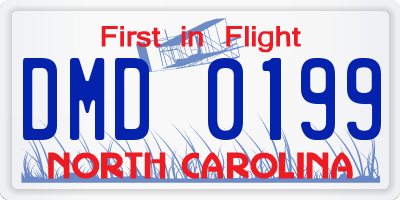 NC license plate DMD0199