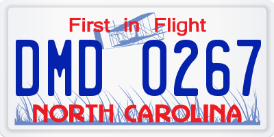 NC license plate DMD0267