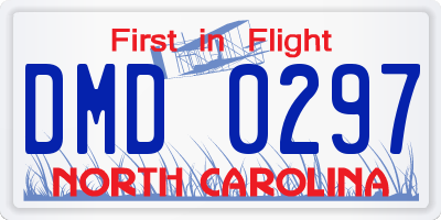 NC license plate DMD0297