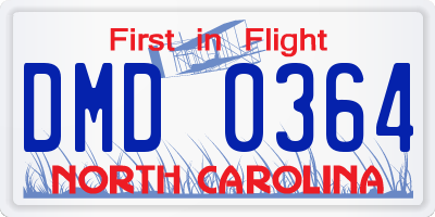 NC license plate DMD0364