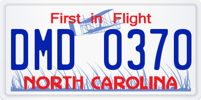 NC license plate DMD0370