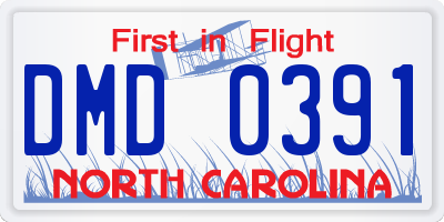 NC license plate DMD0391