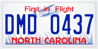 NC license plate DMD0437
