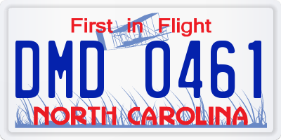 NC license plate DMD0461