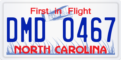 NC license plate DMD0467