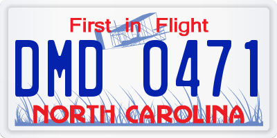 NC license plate DMD0471