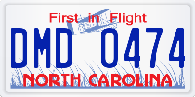 NC license plate DMD0474