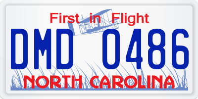 NC license plate DMD0486