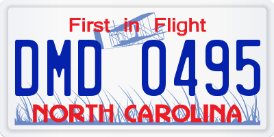 NC license plate DMD0495
